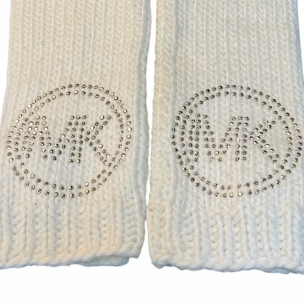 MICHAEL Michael Kors White Fingerless Knit Gloves